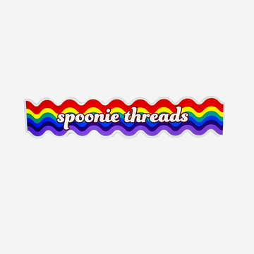 Rainbow wavy Spoonie Threads sticker