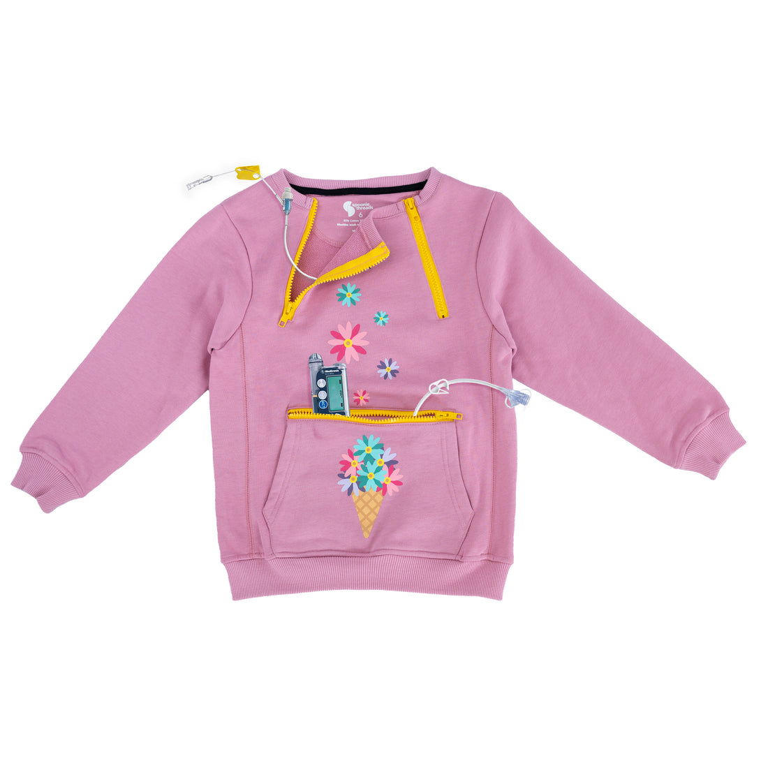 Triple Zip Pullover Flower Cone (Youth)