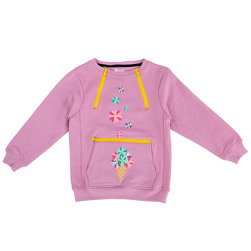 Triple Zip Pullover Flower Cone (Youth)