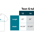 Teen g-tube zip shirt size chart