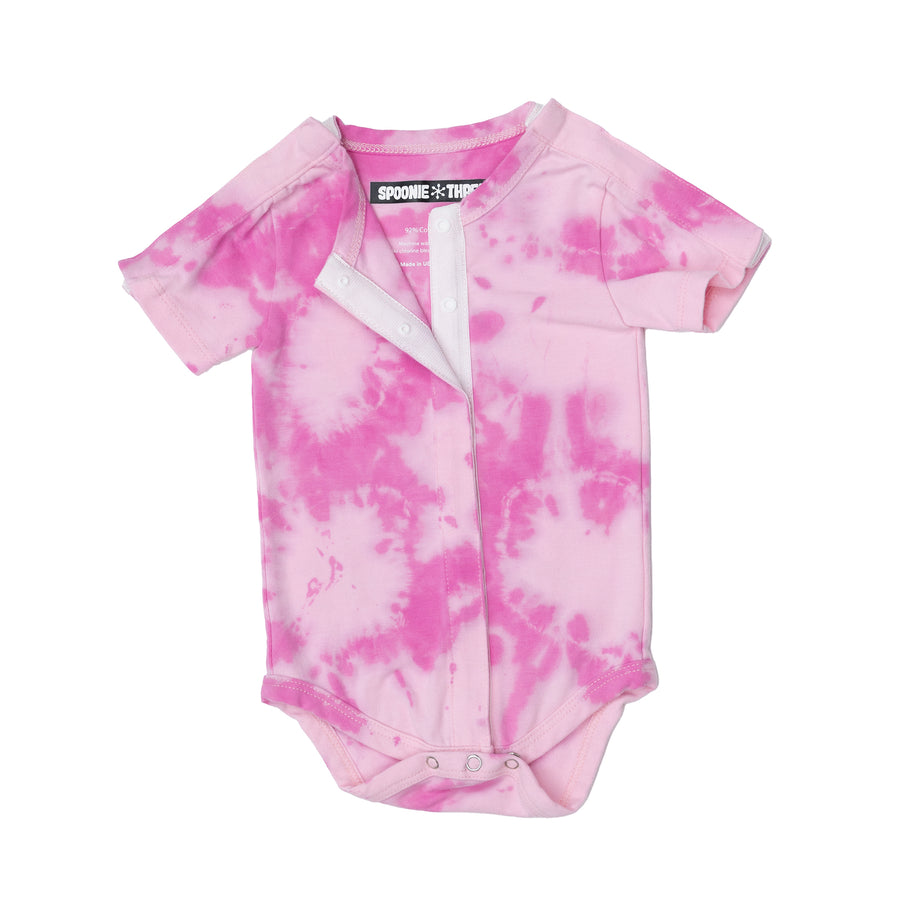 Pink Mila and Me Tie Dye Vertical Access Bodysuit