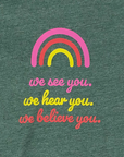 Olive Youth “We See You” T-Shirt detail