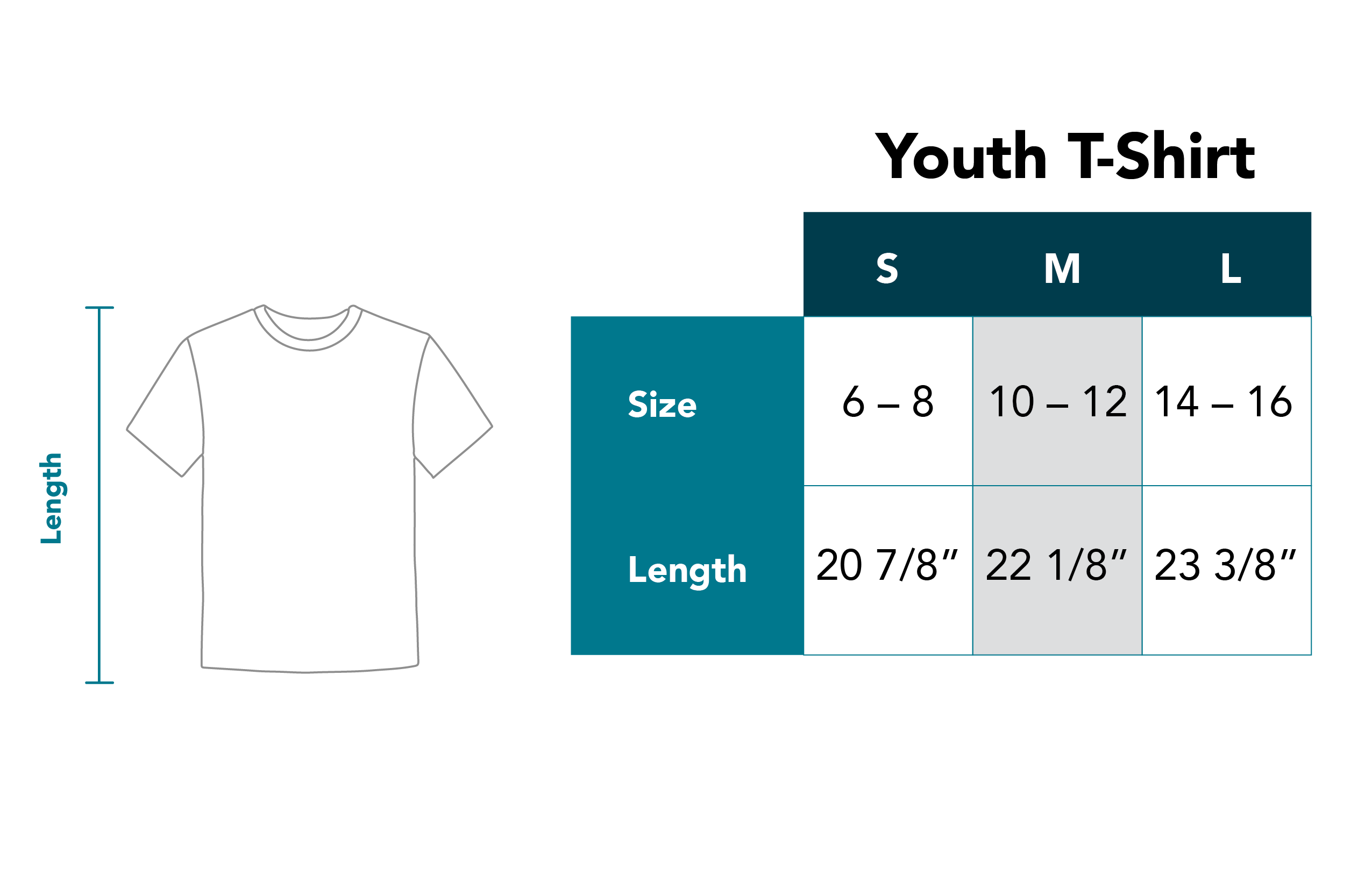 Youth T-Shirt Size Chart
